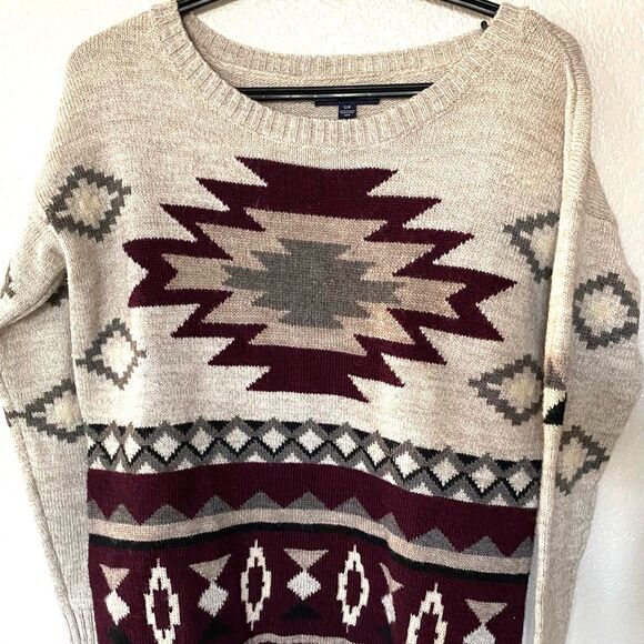 American Eagle Outfitters wool blend Aztec print sweater size S Boho - Picture 1 of 6